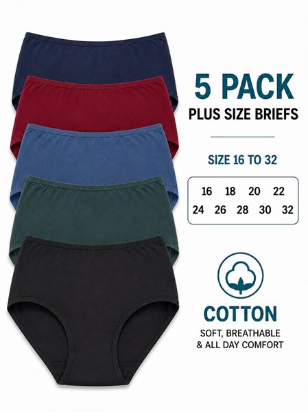 Immagine di 5 PACK COTTON BRIEFS ALL DAY COMFORT MUTLI COLOURS